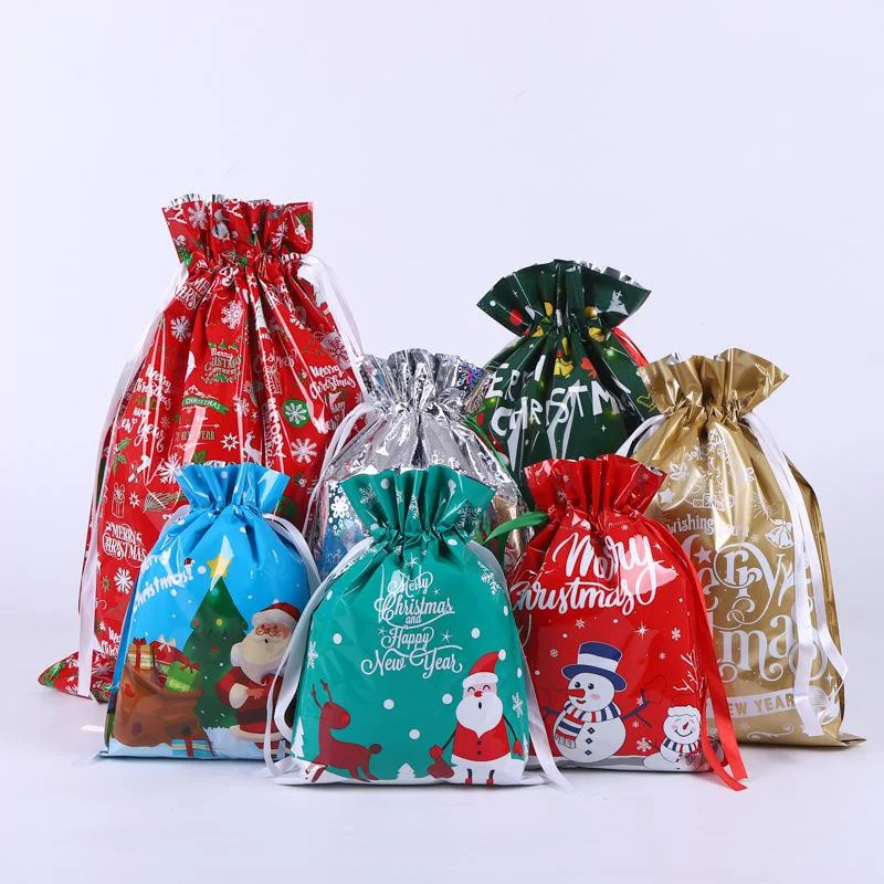 Holiday Drawstring Gift Bag Packaging , 35 Christmas GiftBags for Christmas Gift Party Favors - Image 2