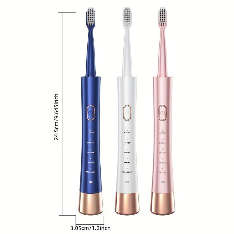 Electric USB Charging Toothbrush, Toothbrush Set, 3 Count Soft Bristles Toothbrushes & 12 Counts Brush Head & 3 Count Charging Cable, Intelligent Cleaning Toothbrushes, Gift #TOP PICKS - Image 2