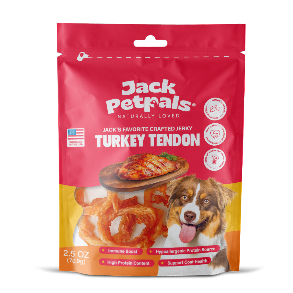 Jack PetPals Handcrafted Jerky Turkey Tendon Dog Treats (2.5oz)