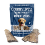 Country Living 4??-7?? Rib Bones Dog Treats ?C 7 Count Bag ?C All-Natural Beef Rib Bones for Dogs ?C Long-Lasting, High-Protein Chews ?C Supports Dental Health ?C No Rawhide, No Artificial Ingredients