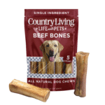 Country Living 5??-6?? Beef Center Cut Bones for Dogs ?C 5 Count Bag ?C All-Natural, Long-Lasting Dog Chews ?C Single-Ingredient, High-Protein, Rawhide-Free ?C Supports Dental Health