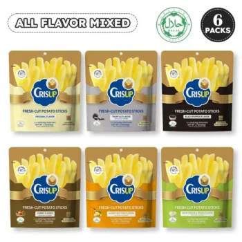 Crisup Potato Chips – 6 Packs, 6 Bold Flavors | £1 Only | Free Shipping | Real Sliced, Vacuum-Fried, Zero Trans Fat | Crunchy Snacks for Every Mood